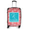 Coral & Teal Suitcase - 24" Medium - Checked (Personalized)