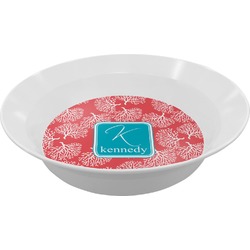 Coral & Teal Melamine Bowl (Personalized)