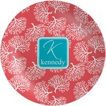 Coral & Teal Melamine Plate (Personalized)
