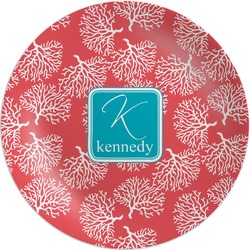 Coral & Teal Melamine Plate (Personalized)