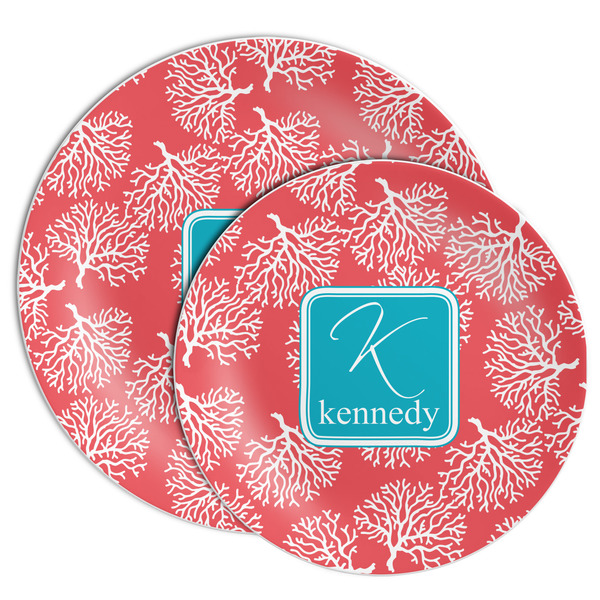Coral & Teal Melamine Plates - PARENT/MAIN