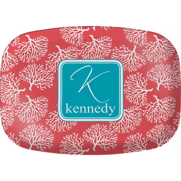 Custom Coral & Teal Melamine Platter (Personalized)