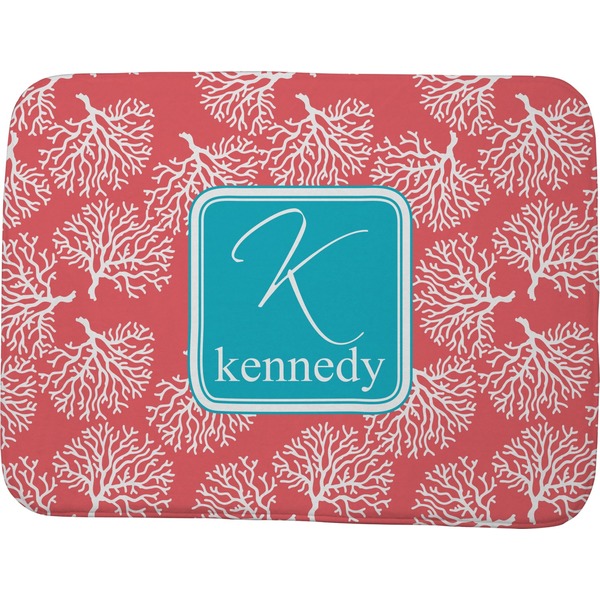 Coral & Teal Memory Foam Bath Mat 48 X 36