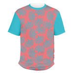Coral & Teal Men's Crew T-Shirt - Small