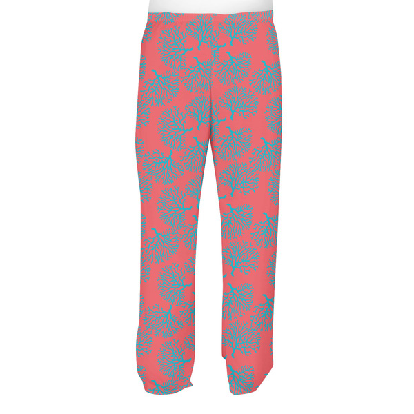 Coral & Teal Men's Pjs Back - on model