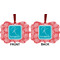 Coral & Teal Metal Benilux Ornament - Front and Back (APPROVAL)