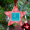 Coral & Teal Metal Star Ornament - Lifestyle