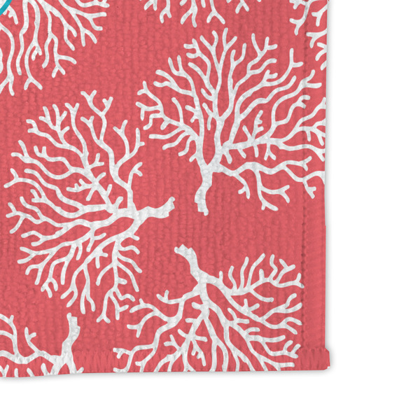 Coral & Teal Microfiber Dish Rag - DETAIL