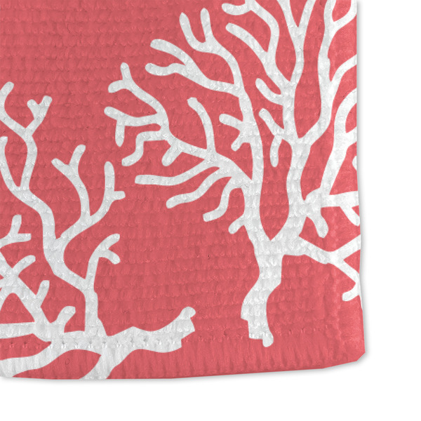 Coral & Teal Microfiber Dish Towel - DETAIL