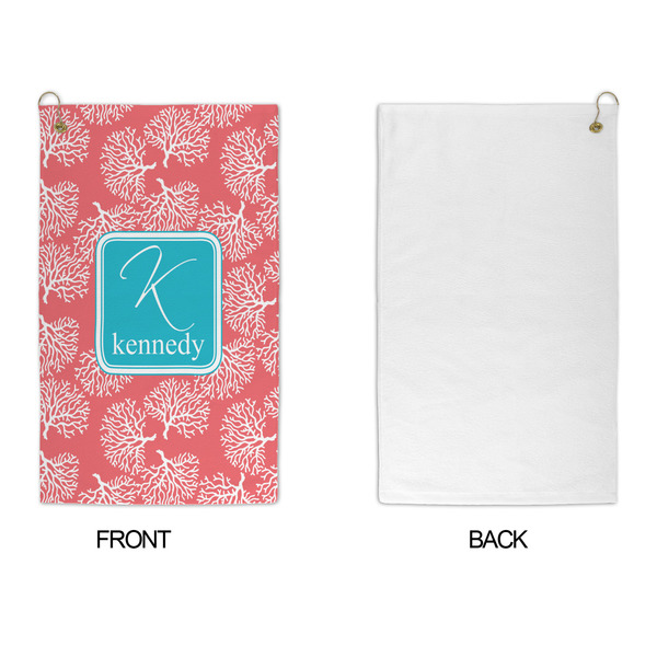 Coral & Teal Microfiber Golf Towels - APPROVAL