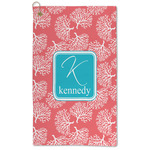 Coral & Teal Microfiber Golf Towel (Personalized)