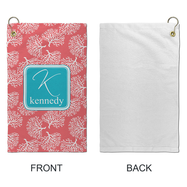 Coral & Teal Microfiber Golf Towels - Small - APPROVAL