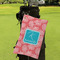 Coral & Teal Microfiber Golf Towels - Small - LIFESTYLE