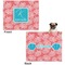 Coral & Teal Microfleece Dog Blanket - Large- Front & Back