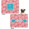 Coral & Teal Microfleece Dog Blanket - Regular - Front & Back