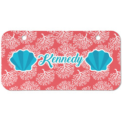 Coral & Teal Mini/Bicycle License Plate (2 Holes) (Personalized)