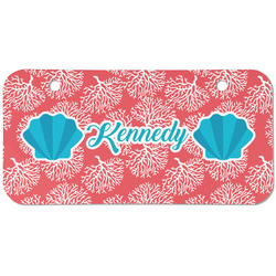 Coral & Teal Mini/Bicycle License Plate (2 Holes) (Personalized)