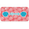 Coral & Teal Mini Bicycle License Plate - Two Holes