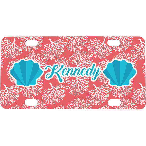 Custom Coral & Teal Mini/Bicycle License Plate (Personalized)