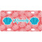 Coral & Teal Mini / Bicycle License Plate (4 Holes) (Personalized)
