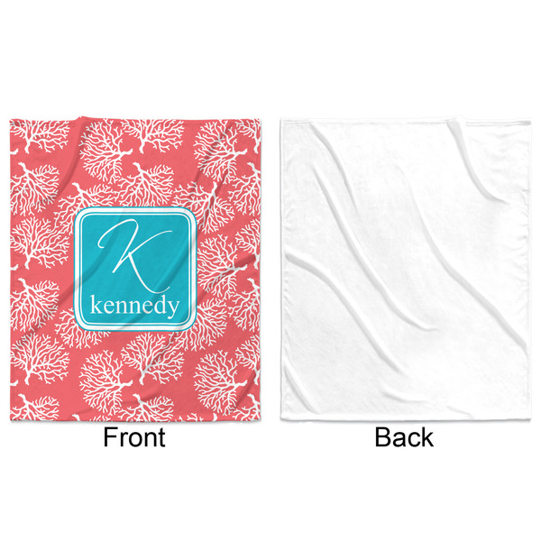 Coral & Teal Minky Blanket - 50"x60" - Single Sided - Front & Back