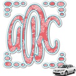 Coral & Teal Monogram Car Decal (Personalized)