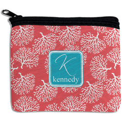 Coral & Teal Rectangular Coin Purse (Personalized)