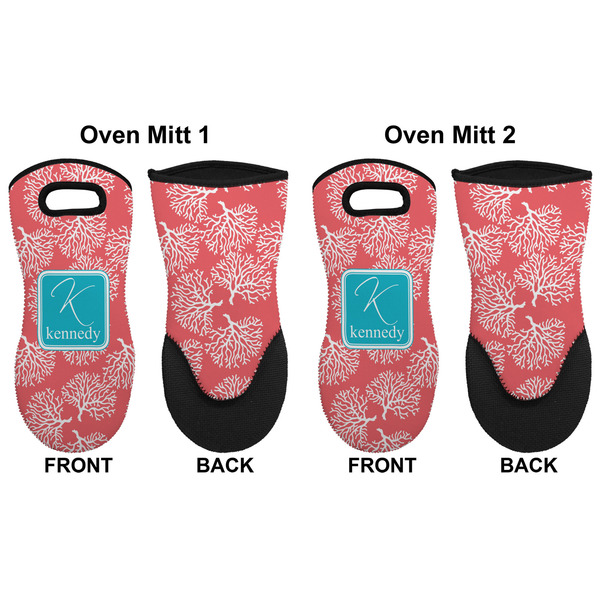 Coral & Teal Neoprene Oven Mitt - Set of 2 - Approval