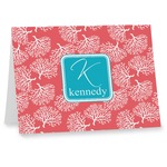 Coral & Teal Note cards (Personalized)