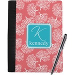Coral & Teal Notebook Padfolio - Large w/ Name and Initial