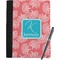 Coral & Teal Notebook Padfolio - Large w/ Name and Initial