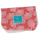 Coral & Teal Burp Cloth - Fleece w/ Name and Initial