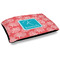 Coral & Teal Dog Bed w/ Name and Initial