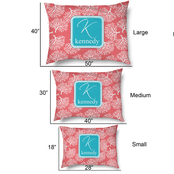 Coral & Teal Outdoor Dog Beds - SIZE CHART