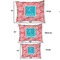 Coral & Teal Outdoor Dog Beds - SIZE CHART