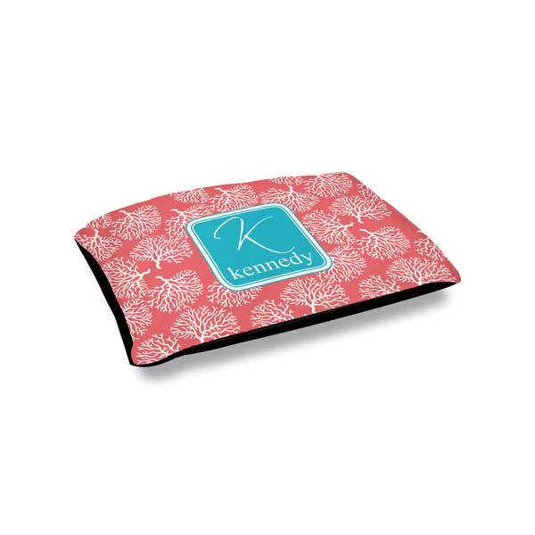 Custom Coral & Teal Outdoor Dog Bed - Small (Personalized)