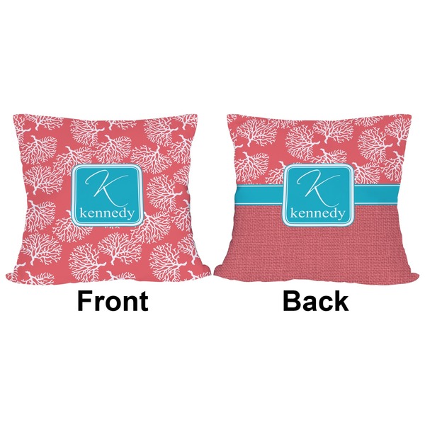 Coral & Teal Outdoor Pillow - 18x18