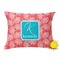 Coral & Teal Outdoor Throw Pillow (Rectangular) (Personalized)