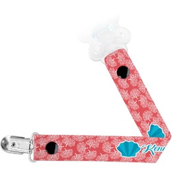 Coral & Teal Pacifier Clip (Personalized)