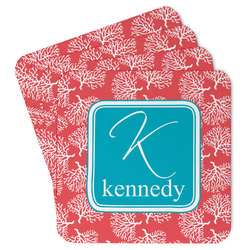 Coral & Teal Paper Coasters (Personalized)