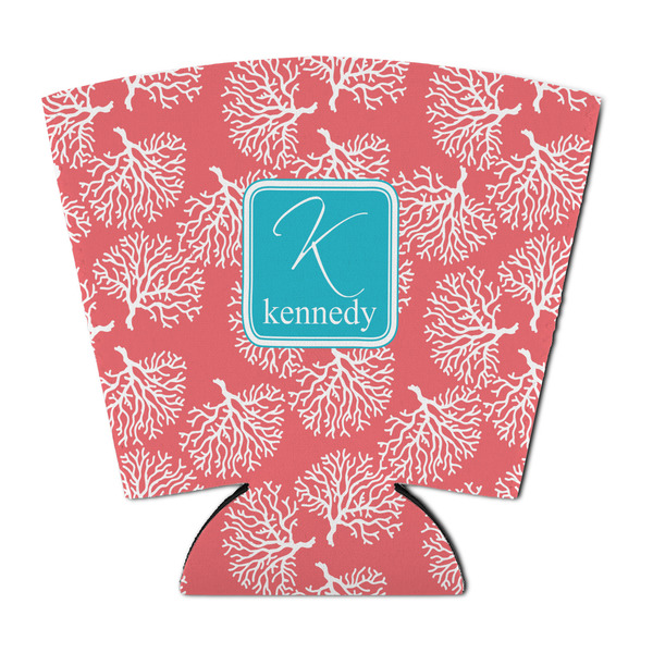 Custom Coral & Teal Party Cup Sleeve - with Bottom (Personalized)