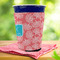 Coral & Teal Party Cup Sleeves - with bottom - Lifestyle