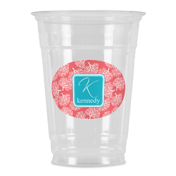Coral & Teal Party Cups - 16oz (Personalized)