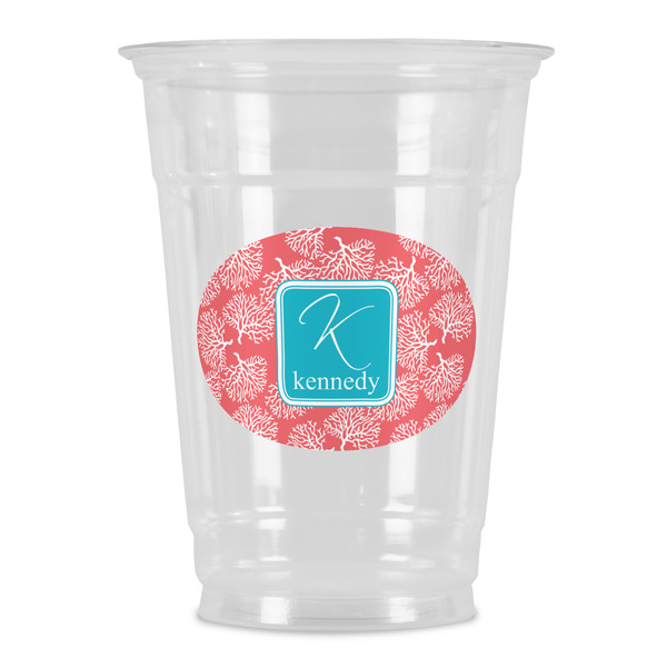Custom Coral & Teal Party Cups - 16oz (Personalized)