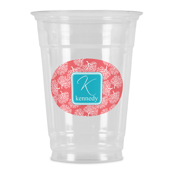 Custom Coral & Teal Party Cups - 16oz (Personalized)