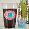 Coral & Teal Party Cups - 16oz - In Context