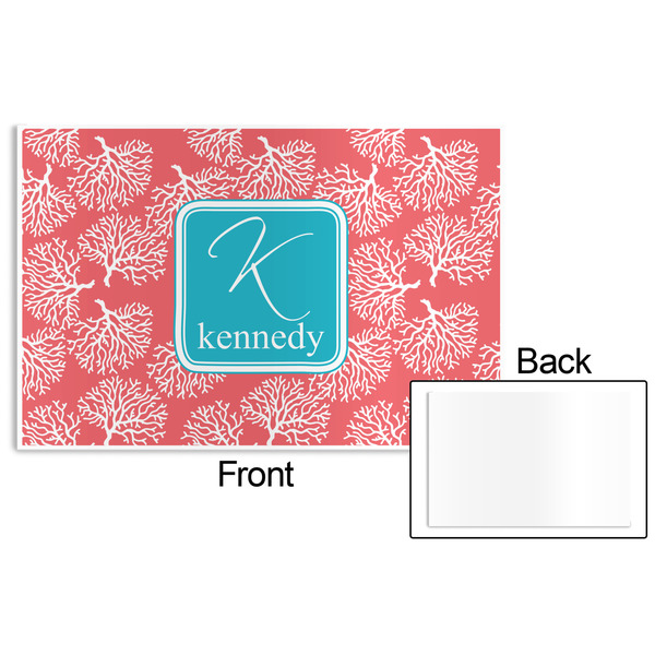 Coral & Teal Disposable Paper Placemat - Front & Back