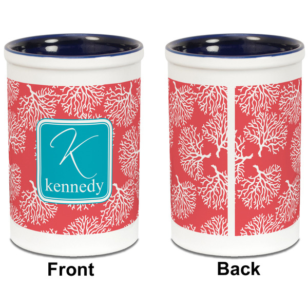 Coral & Teal Pencil Holder - Blue - approval