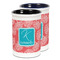 Coral & Teal Ceramic Pencil Holder - Large