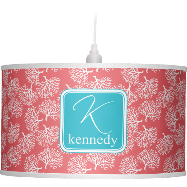 Coral & Teal Pendant Lamp Shade